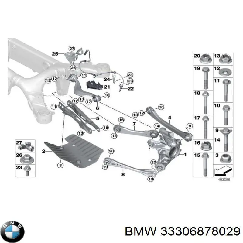 Brazo suspension (control) trasero inferior izquierdo para BMW X5 (G05, F95)