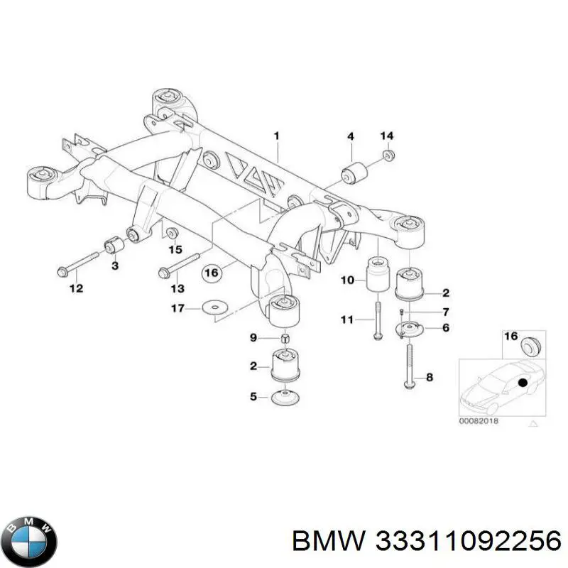 Tope de goma, eje trasero para BMW 3 (E46)