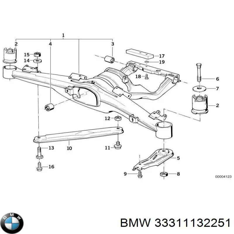 Comprar 33311132251 BMW Silentblock del soporte del diferencial trasero