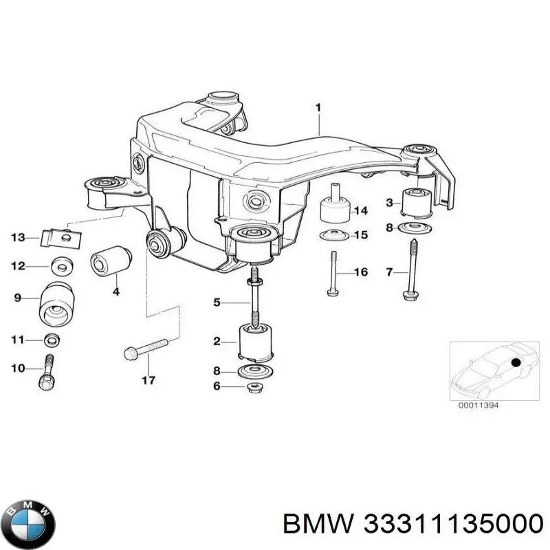 Subchasis trasero soporte motor BMW 33311135000 precio, desde 1929,59 EUR