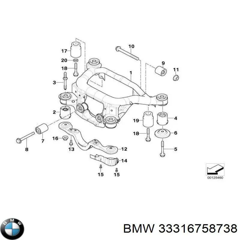 Subchasis trasero para BMW 3 (E46)