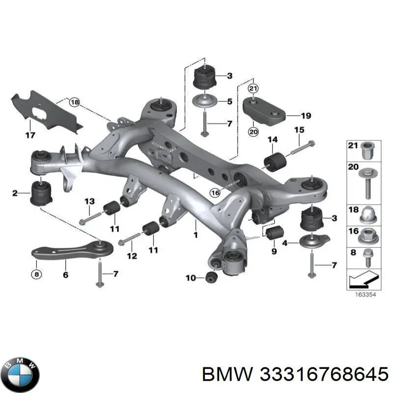 Silentblock del subchasis trasero BMW 33316768645 precio, desde 109,18 EUR