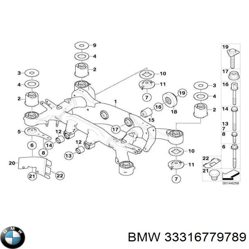 33316779789 BMW subchasis trasero soporte motor