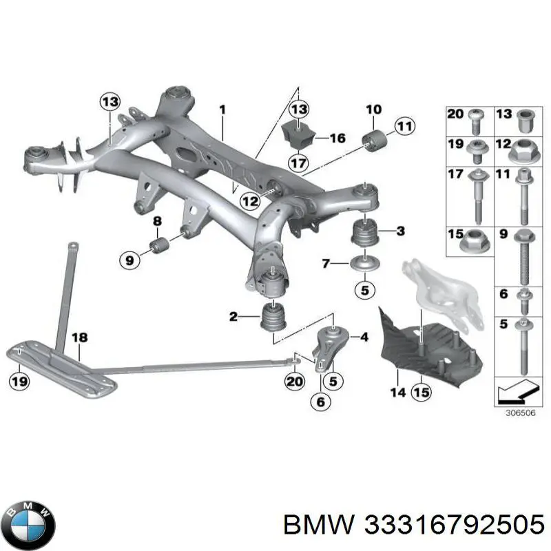 Subchasis trasero BMW 1 (F21)