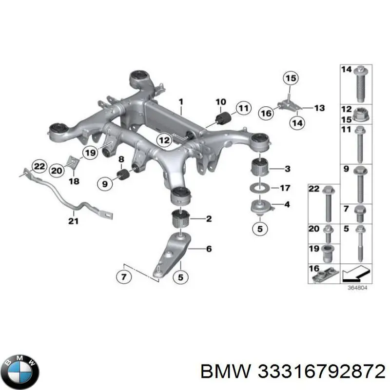 silentblock del eje trasero BMW 33316792872