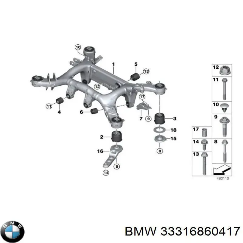 Suspensión, cuerpo del eje trasero para BMW 6 (G32)