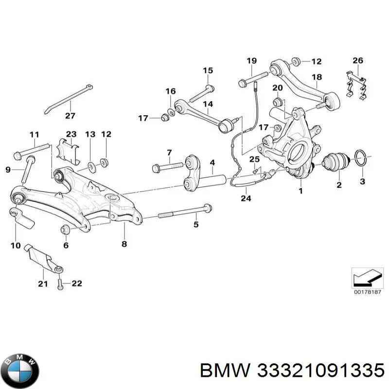 Mangueta trasera izquierda 33321091335 BMW