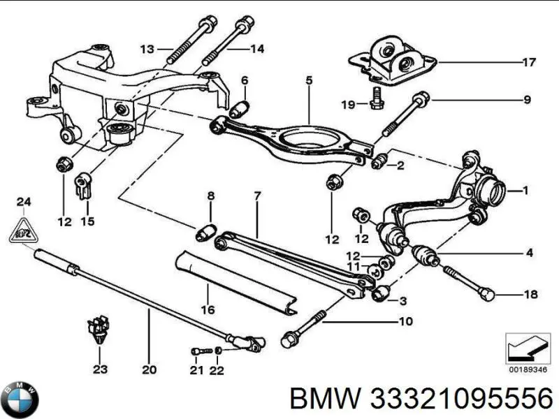 Comprar 33321095556 BMW Brazo transversal derecho de suspensión trasera