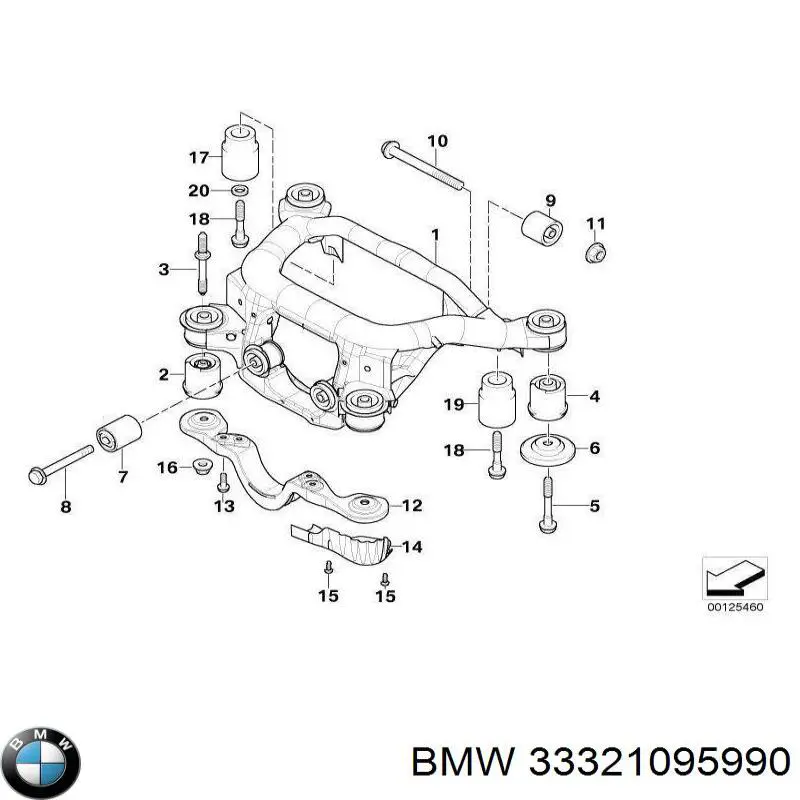 Barra transversal reactiva de la suspensión trasera BMW 33321095990 precio, desde 46,46 EUR