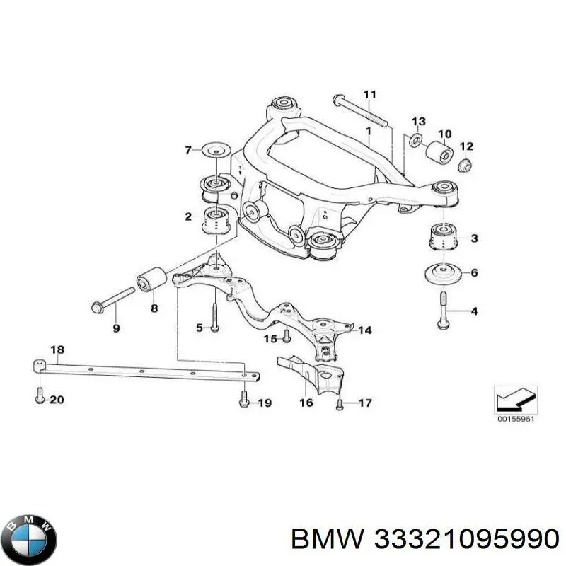 33321095990 BMW barra panhard, eje trasero