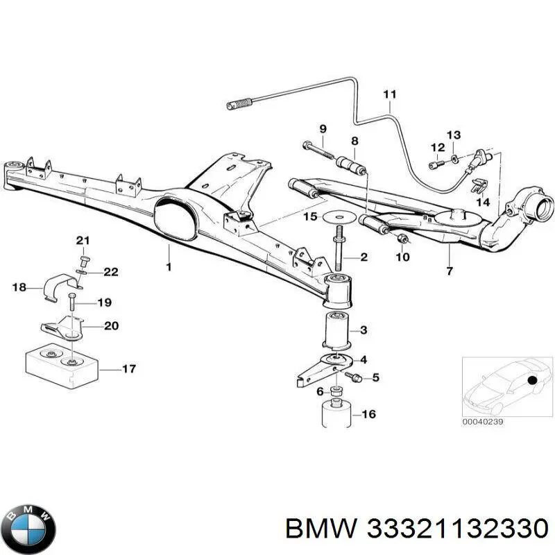 33321132330 BMW brazo de suspensión, trasera derecha