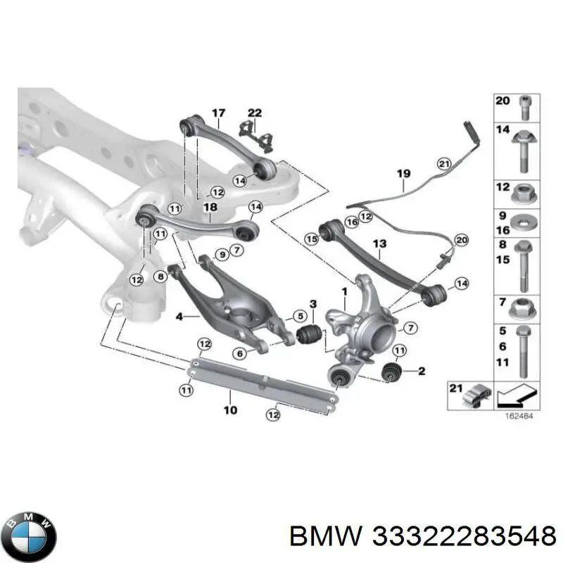Brazo superior derecho de la suspensión trasera BMW 33322283548 precio, desde 67,00 EUR