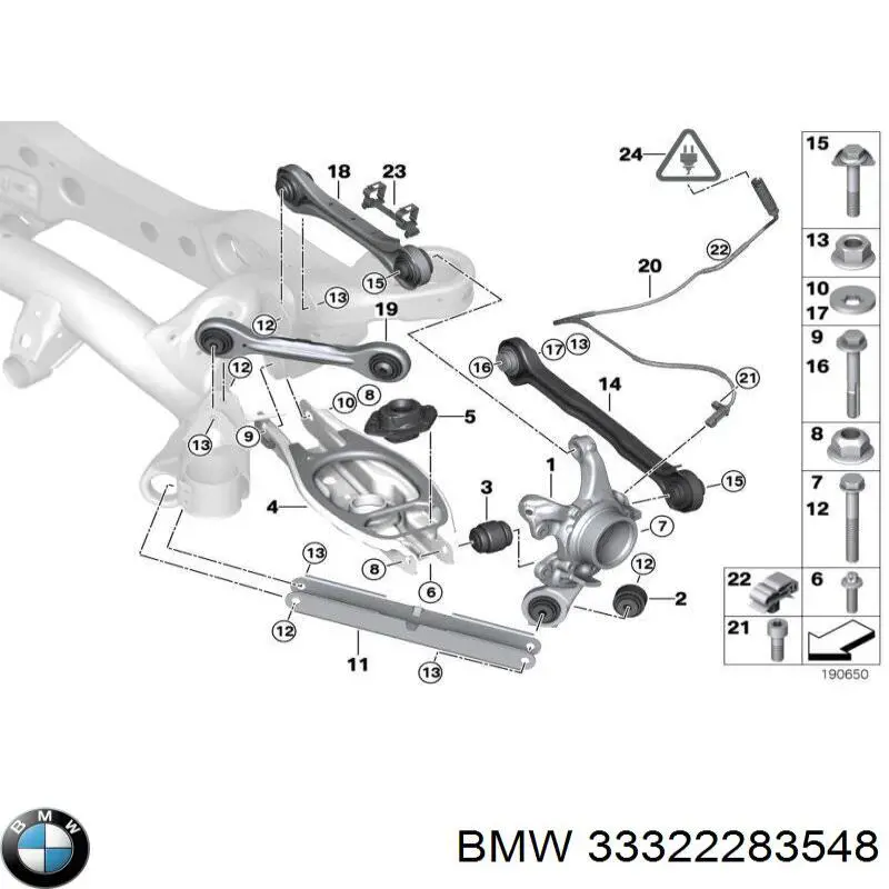 33322283548 BMW brazo suspension trasero superior derecho