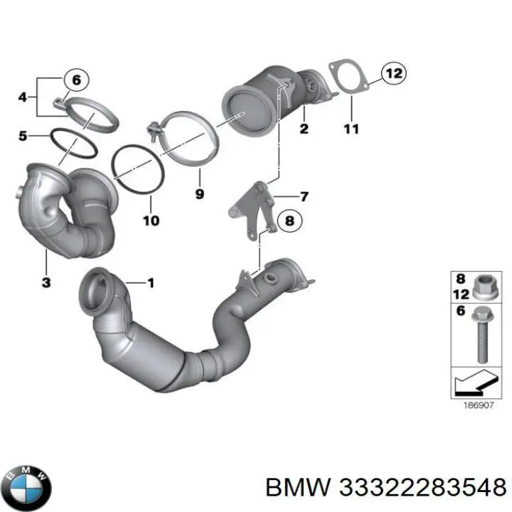 Comprar 33322283548 BMW Brazo superior derecho de la suspensión trasera