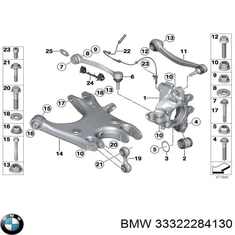 Barra oscilante, suspensión de ruedas, eje trasero para BMW 5 (F10)