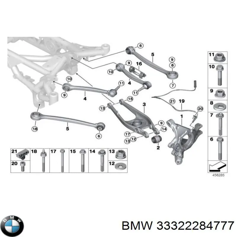 33322284777 BMW brazo suspension inferior trasero izquierdo/derecho