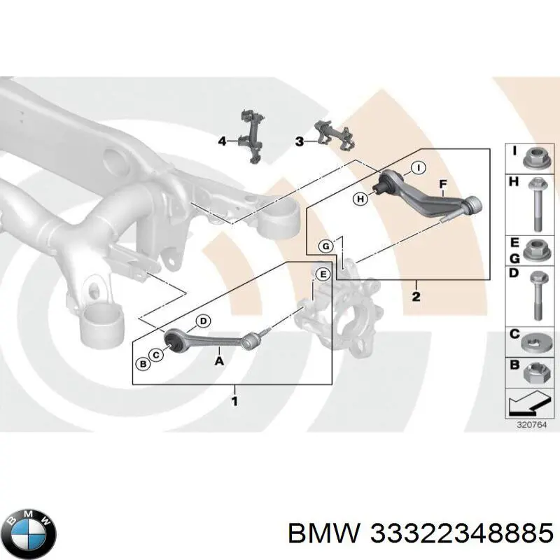 33322348885 BMW brazo de suspension trasera izquierda