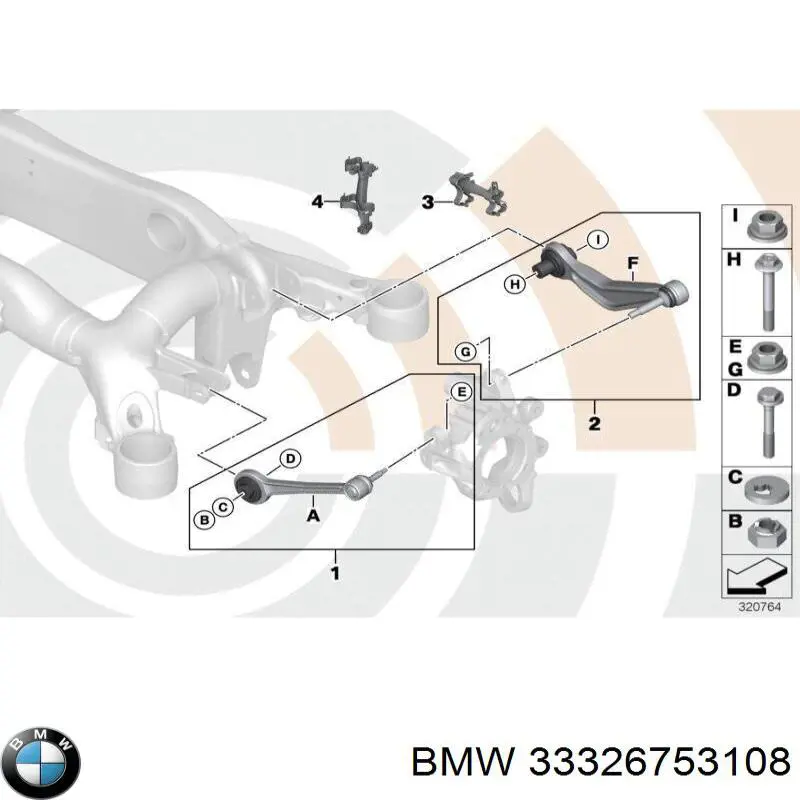 Brazo inferior derecho de la suspensión trasera BMW 33326753108 precio, desde 92,93 EUR