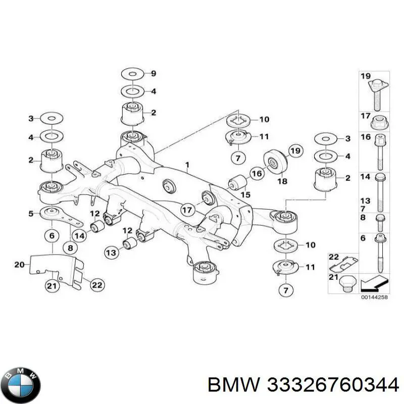 33326760344 BMW perno de fijación, brazo oscilante delantera, inferior