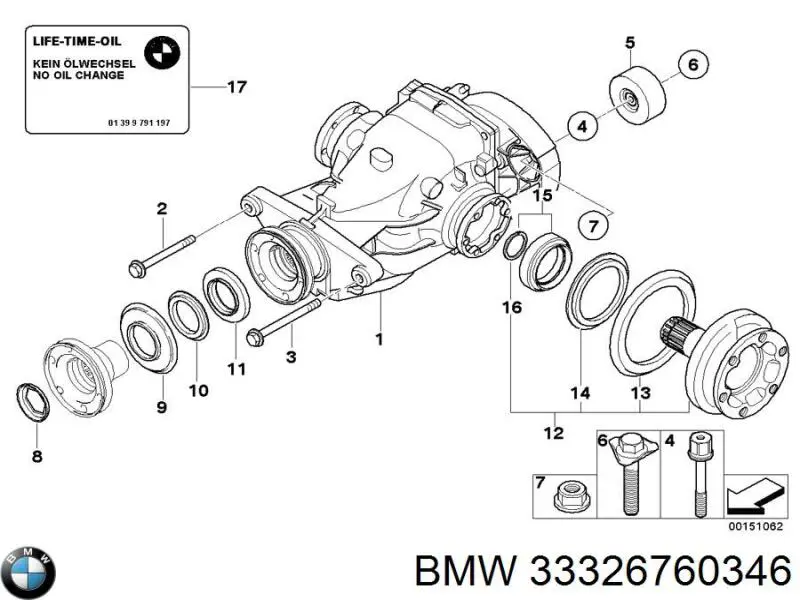 Tornillo de fijación del amortiguador delantero BMW 33326760346 precio, desde 8,31 EUR