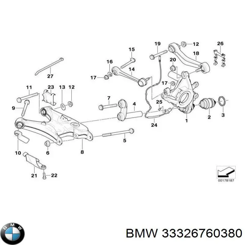 Comprar 33326760380 BMW Tuerca de fijación del silentblock del brazo inferior trasero