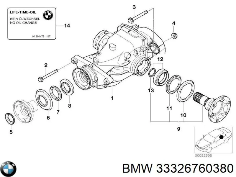 Comprar 33326760380 BMW Tuerca de fijación del silentblock del brazo inferior trasero