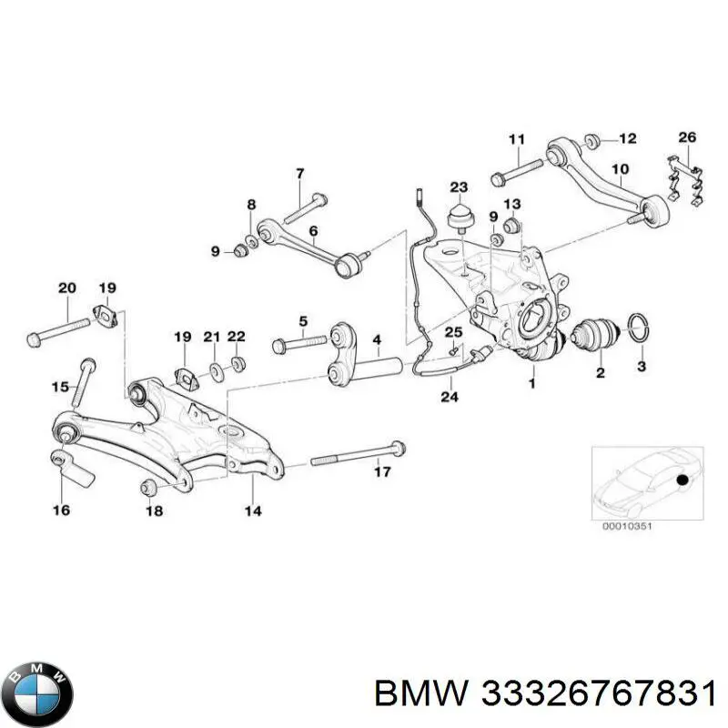 Comprar 33326767831 BMW Brazo superior izquierdo de la suspensión trasera
