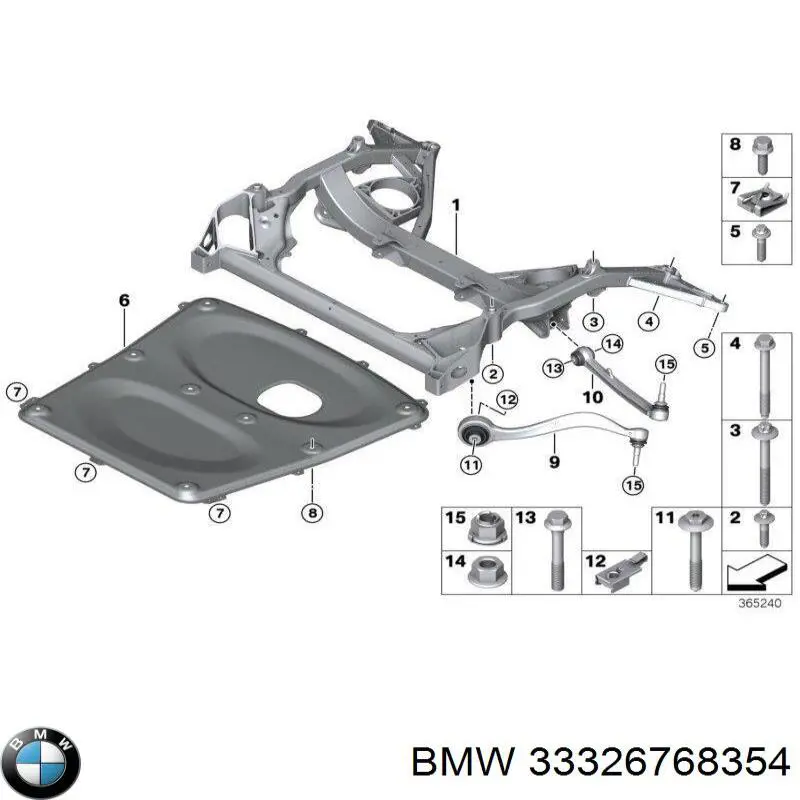 33326768354 BMW perno de fijación, brazo oscilante delantera, inferior