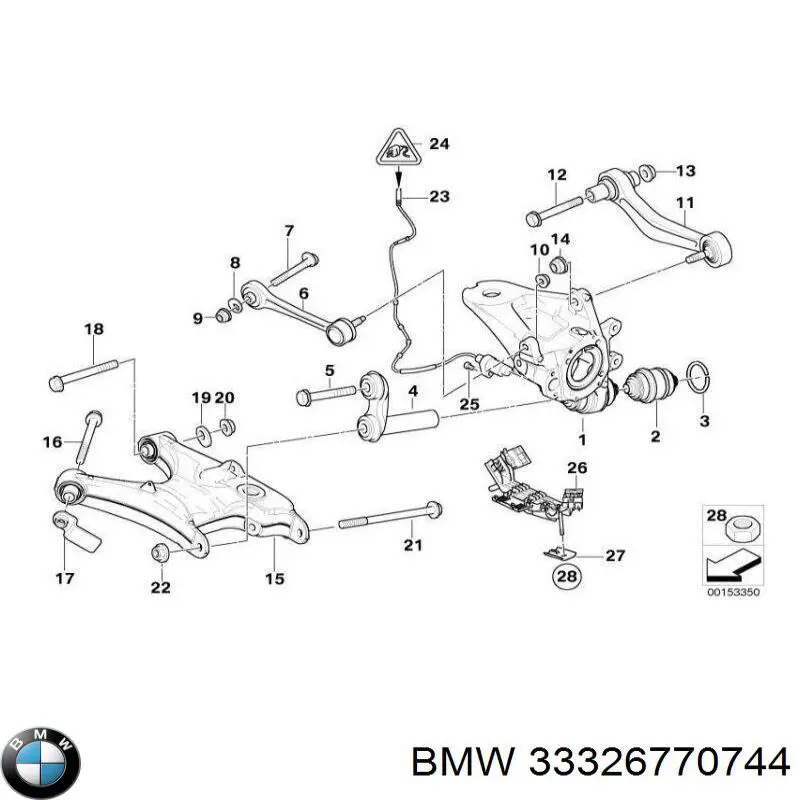 Brazo inferior derecho de la suspensión trasera BMW 33326770744 precio, desde 62,44 EUR