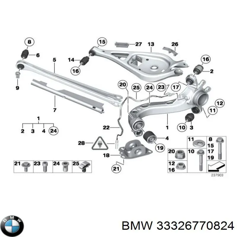 Buje interior del brazo transversal trasero BMW 33326770824 precio, desde 2,76 EUR