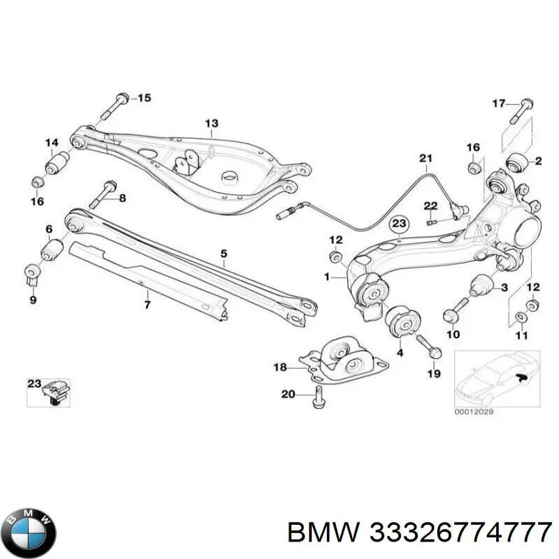 Comprar 33326774777 BMW Mangueta trasera izquierda