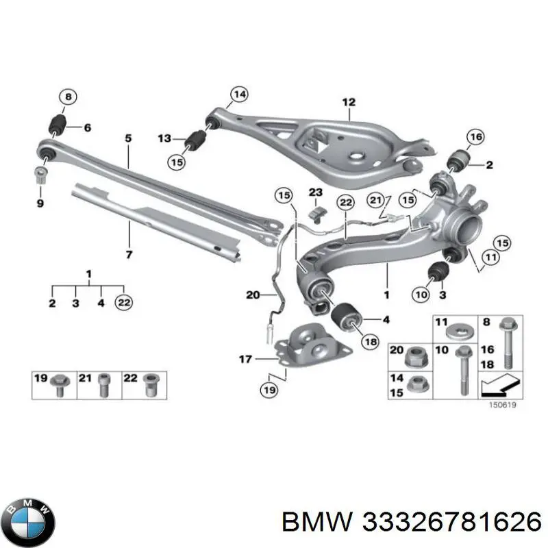 Brazo suspension trasero superior derecho para BMW 3 (E46)