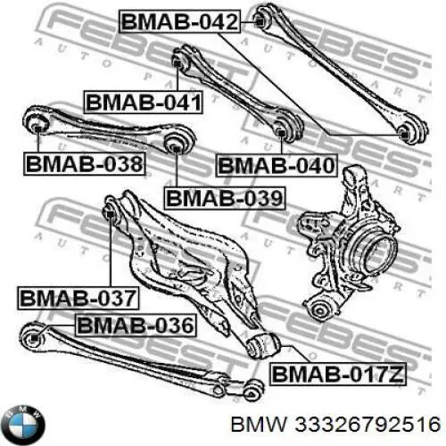 Muñón de eje, cuerpo del eje, trasero izquierdo para BMW 2 (F22)