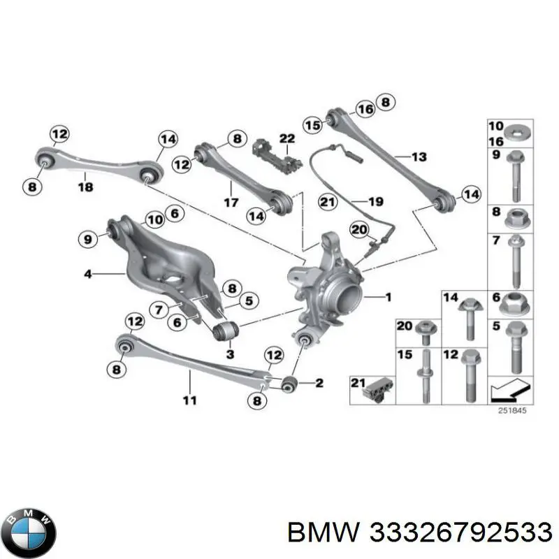 Comprar 33326792533 BMW Brazo transversal de suspensión trasera