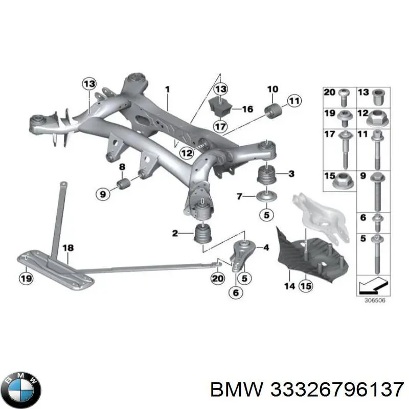 Comprar 33326796137 BMW Protección inferior trasera del brazo de suspensión