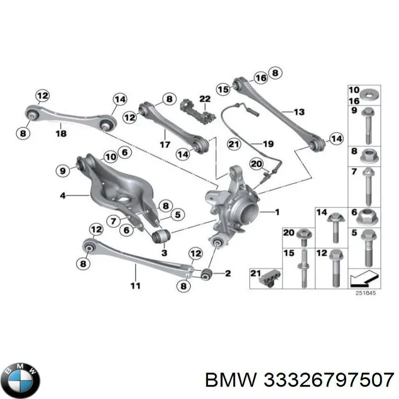 Mangueta trasera izquierda BMW 33326797507 precio, desde 223,61 EUR