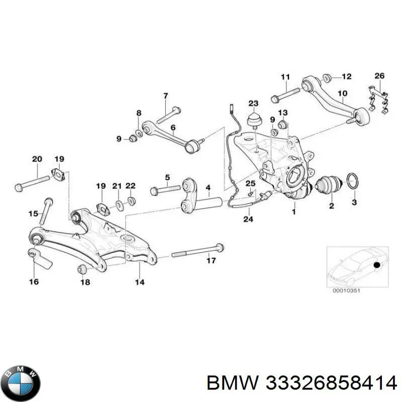 33326858414 BMW rejilla de antinieblas delantera derecha