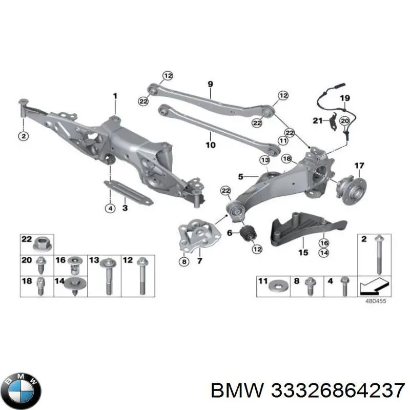 Bloque silencioso Trasero Brazo Trasero Delantero para BMW X1 (F48)