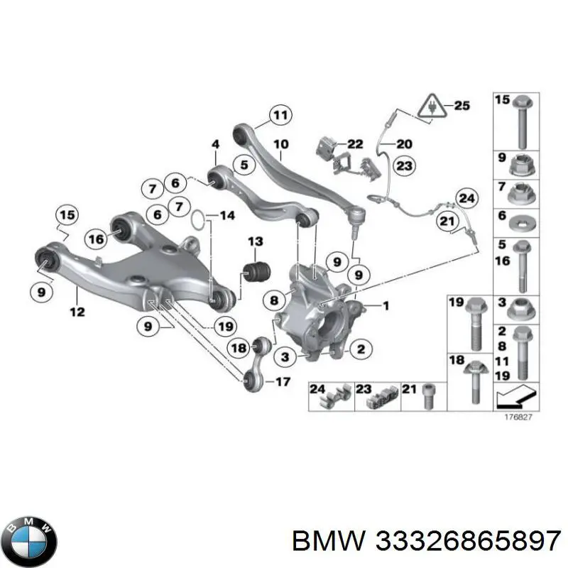 Brazo inferior izquierdo de la suspensión trasera BMW 33326865897 precio, desde 127,78 EUR