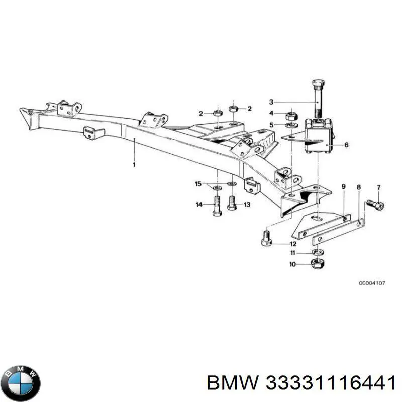 33331116441 BMW suspensión, cuerpo del eje trasero