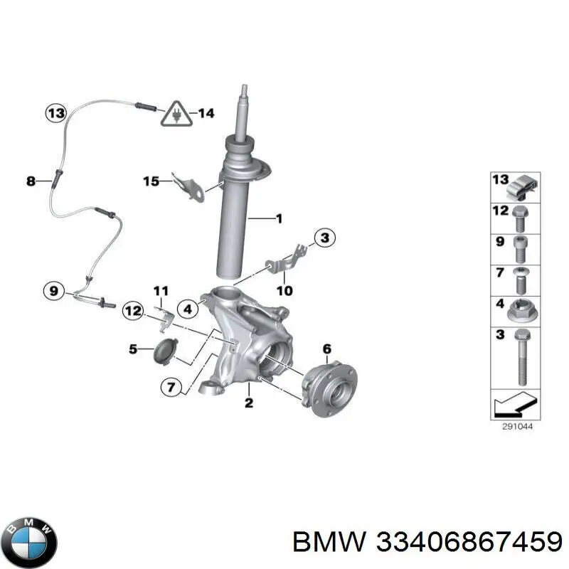 33406867459 BMW cubo de rueda delantero