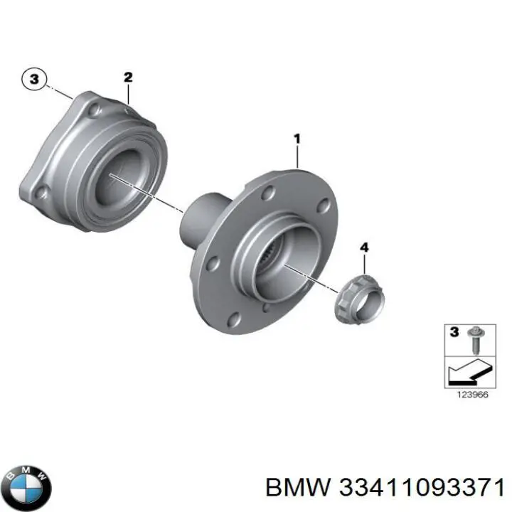 Comprar 33411093371 BMW Cubo de rueda, Eje trasero