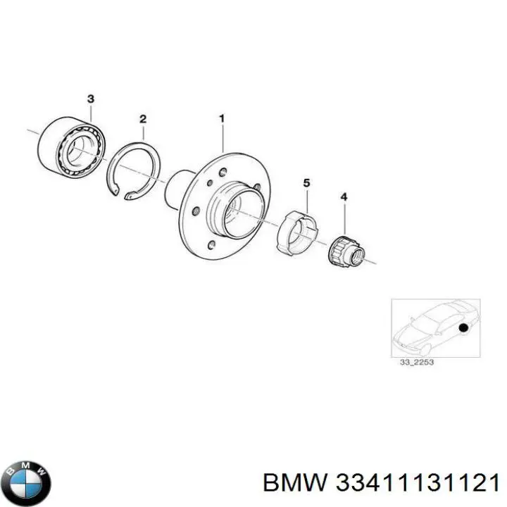 Comprar 33411131121 BMW Cubo de rueda, Eje trasero
