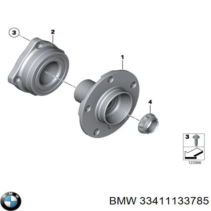 Tuerca del cubo de rueda trasera 33411133785 BMW