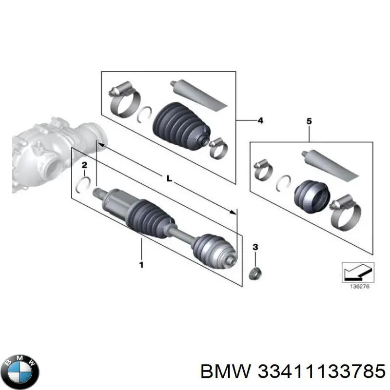 33411133785 BMW Tuerca del cubo de rueda trasera