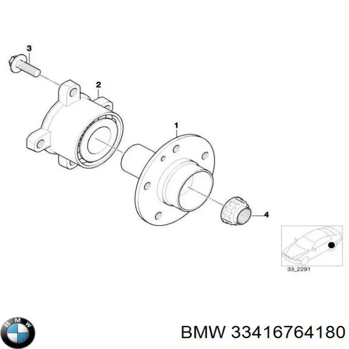 Cojinete de cubo delantero BMW 33416764180 precio, desde 61,11 EUR