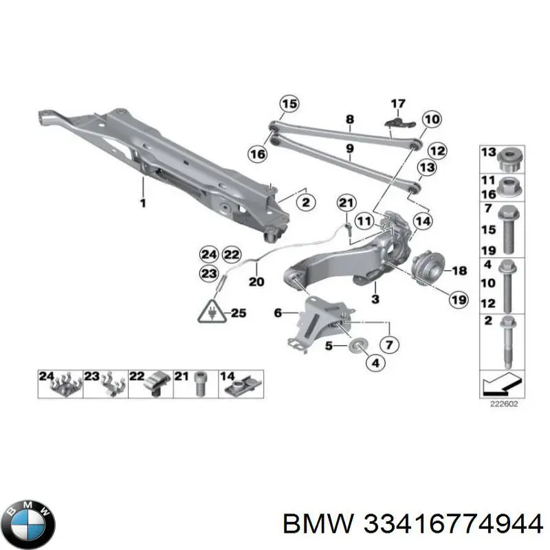 33416774944 BMW cubo de rueda trasero