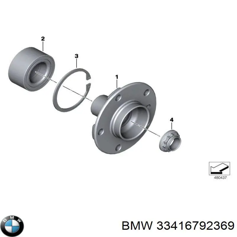 33416792369 BMW cubo de rueda trasero