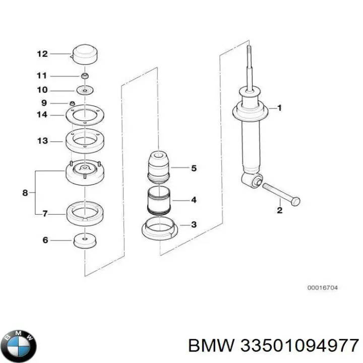 Comprar 33501094977 BMW Copela de amortiguador trasero