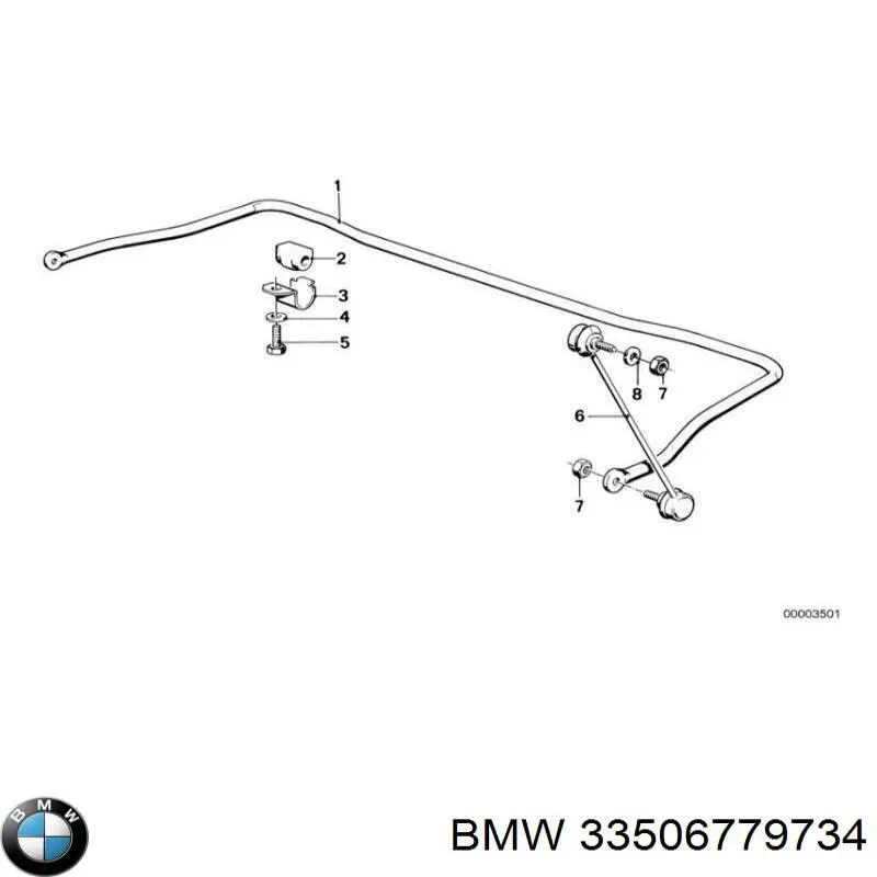 Abrazadera de sujeción de la bieleta estabilizadora trasera BMW 33506779734 precio, desde 13,01 EUR